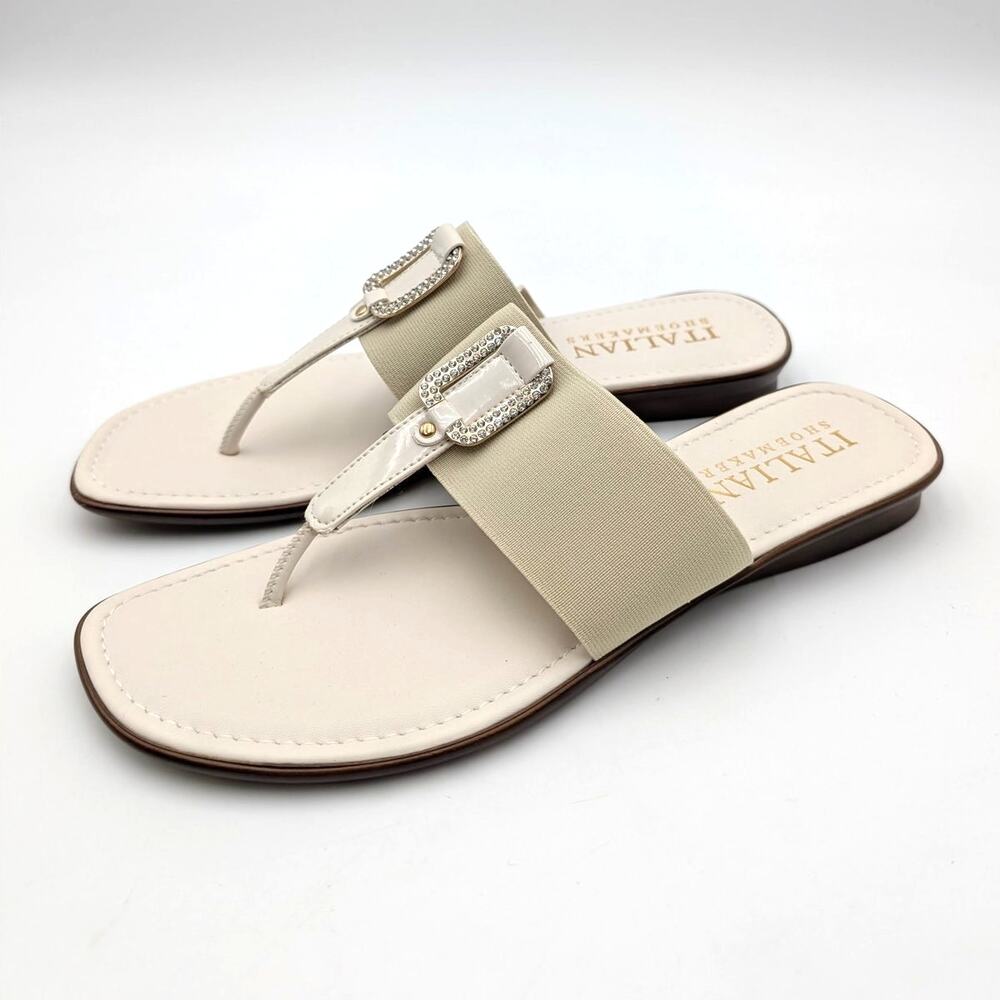 Italian Shoemakers Triana Flip Flop Sandals Women's Natural Size US9 EU39